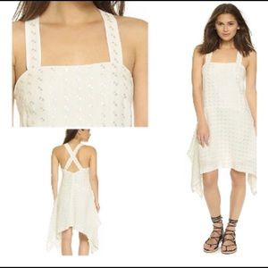 Club Monaco ivory silver Seanell flare dress NWT 4